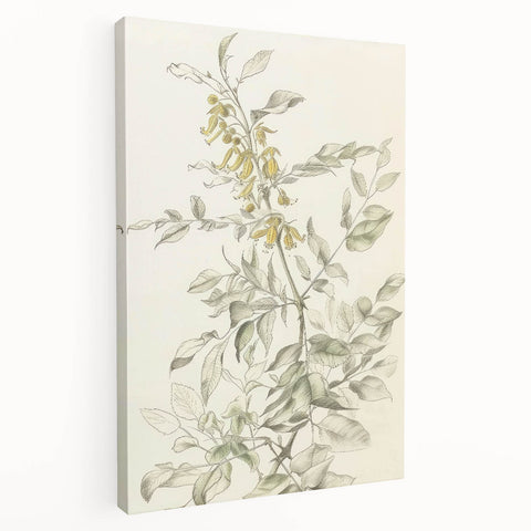 Abstract floral canvas artwork showcasing vibrant hues of pink, blue, and green, elegantly stretched on a wooden frame, ideal for modern home decor.