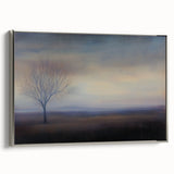 Framed abstract landscape canvas artwork with a silver frame, showcasing vibrant colors and intricate textures, ideal for modern home decor accents.