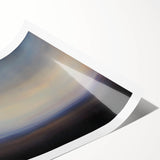 Abstract landscape artwork print showcasing vibrant colors and fluid shapes, rolled for easy transport, ideal for modern home decor or art collection.