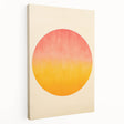 Abstract minimalist wall art printed on stretched canvas, showcasing soft pastel colors and geometric shapes, perfect for modern home decor.