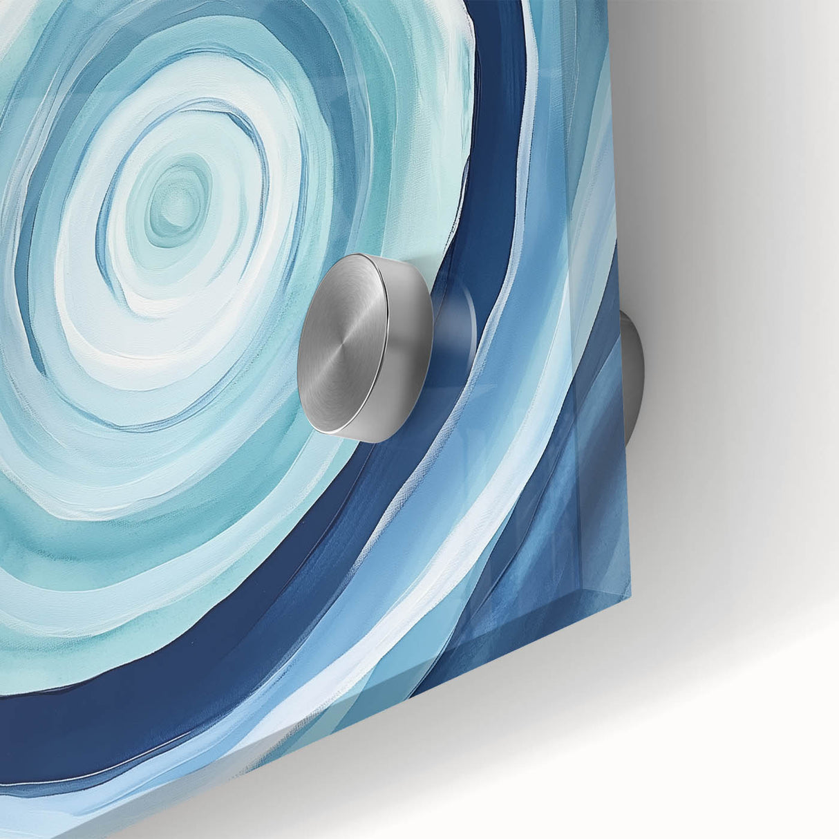 Geometric Abstract Wall Decor – Spiral Blues & Oceanic Movement
