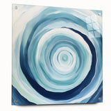 Geometric Abstract Wall Decor – Spiral Blues & Oceanic Movement