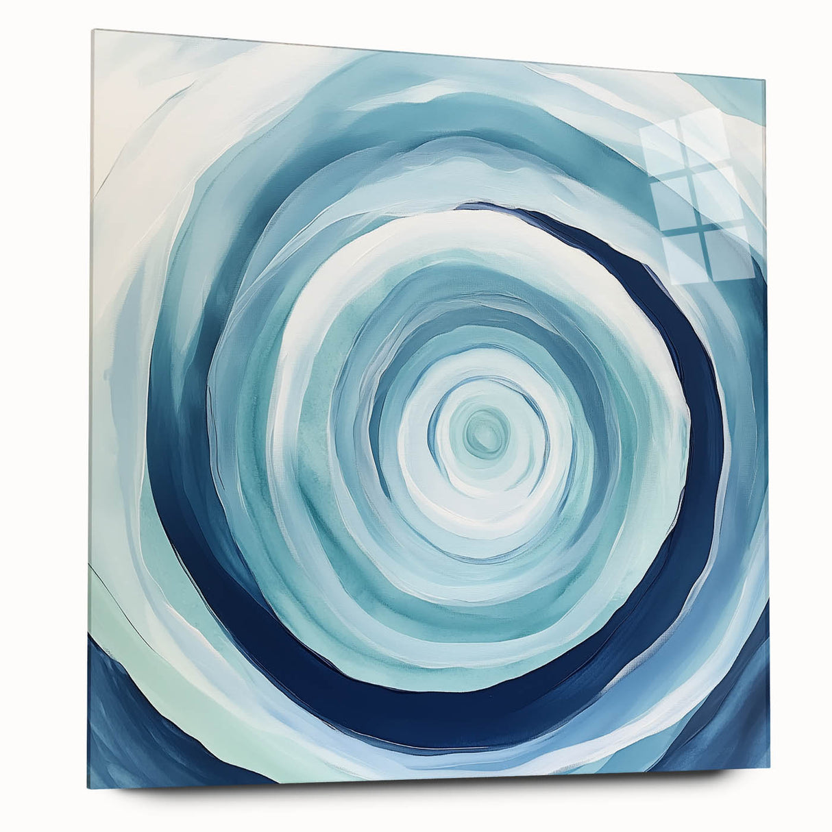 Geometric Abstract Wall Decor – Spiral Blues & Oceanic Movement