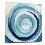 Geometric Abstract Wall Decor – Spiral Blues & Oceanic Movement