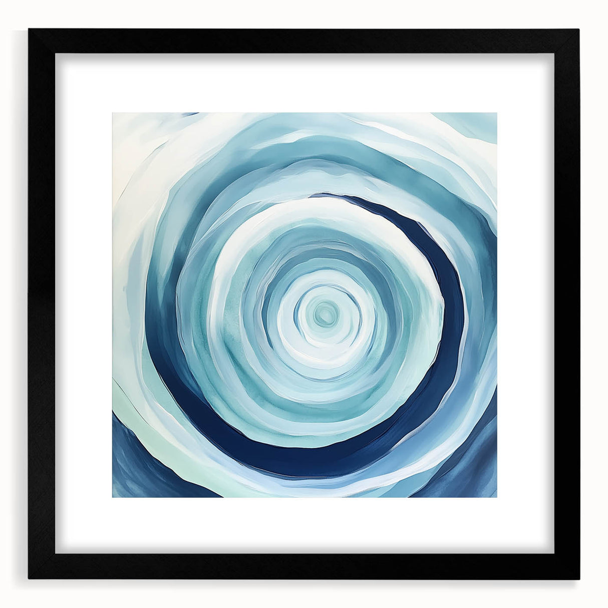 Geometric Abstract Wall Decor – Spiral Blues & Oceanic Movement