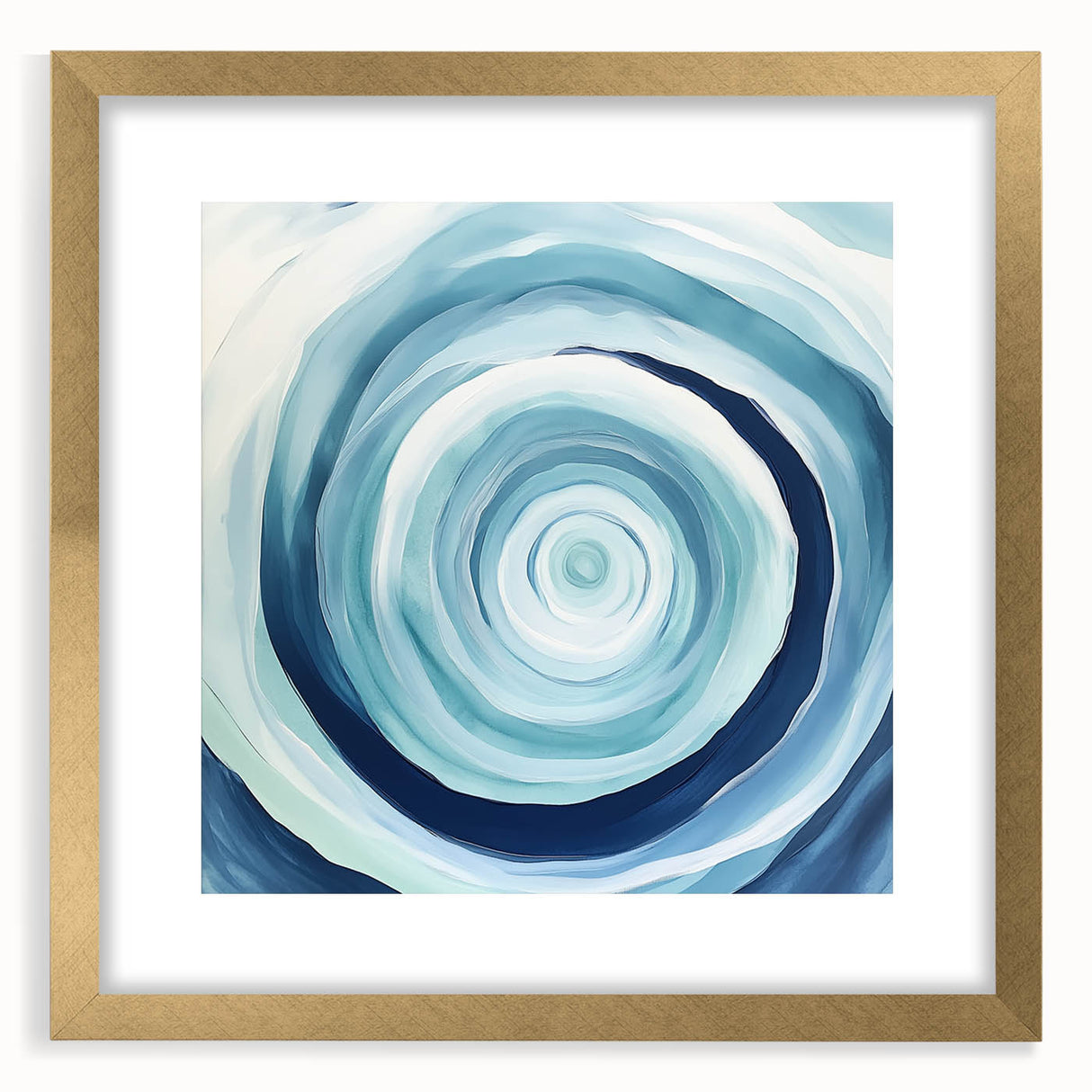 Geometric Abstract Wall Decor – Spiral Blues & Oceanic Movement