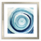 Geometric Abstract Wall Decor – Spiral Blues & Oceanic Movement