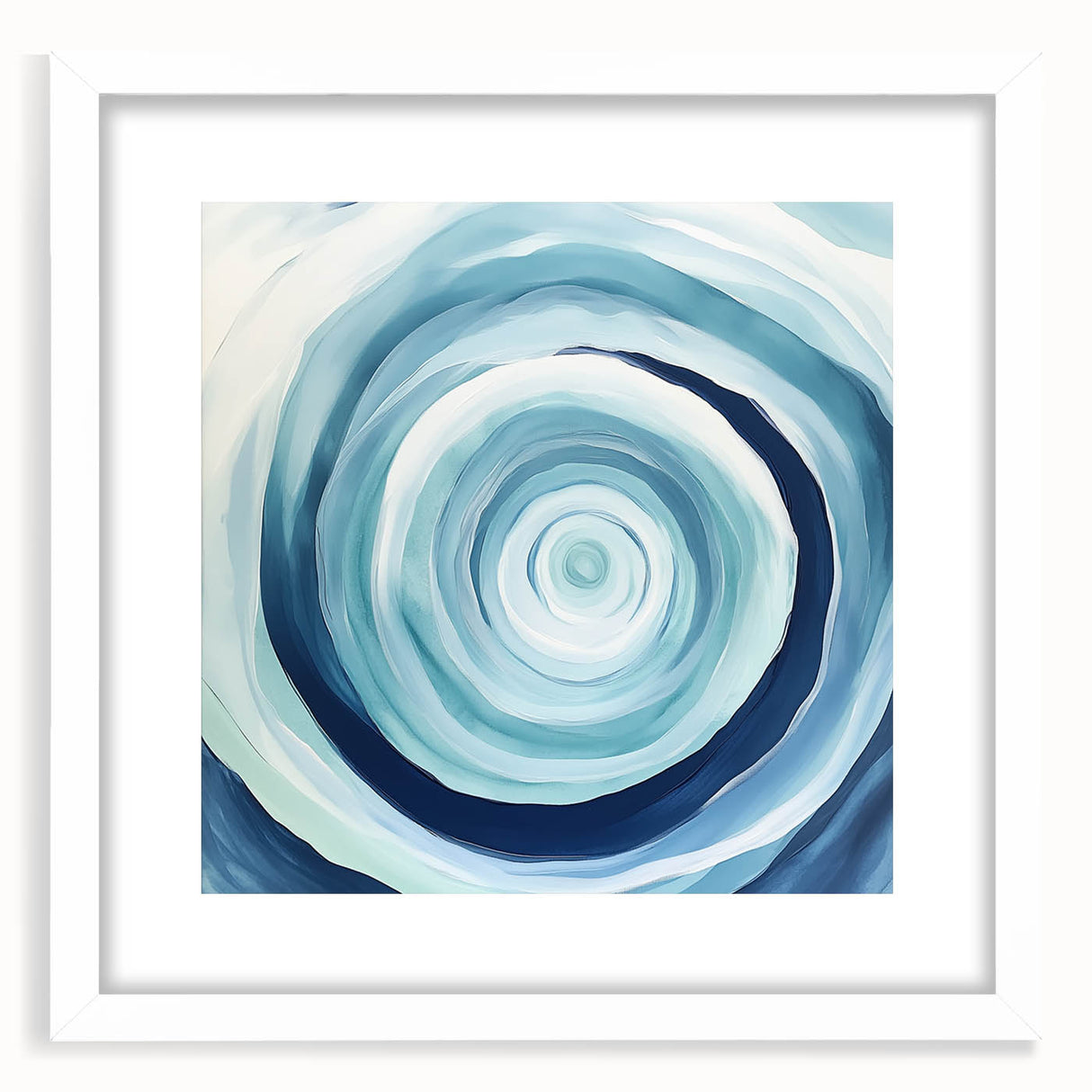 Geometric Abstract Wall Decor – Spiral Blues & Oceanic Movement