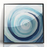 Geometric Abstract Wall Decor – Spiral Blues & Oceanic Movement