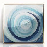 Geometric Abstract Wall Decor – Spiral Blues & Oceanic Movement