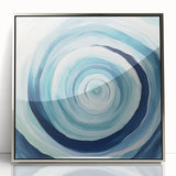 Geometric Abstract Wall Decor – Spiral Blues & Oceanic Movement