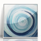 Geometric Abstract Wall Decor – Spiral Blues & Oceanic Movement