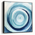 Geometric Abstract Wall Decor – Spiral Blues & Oceanic Movement