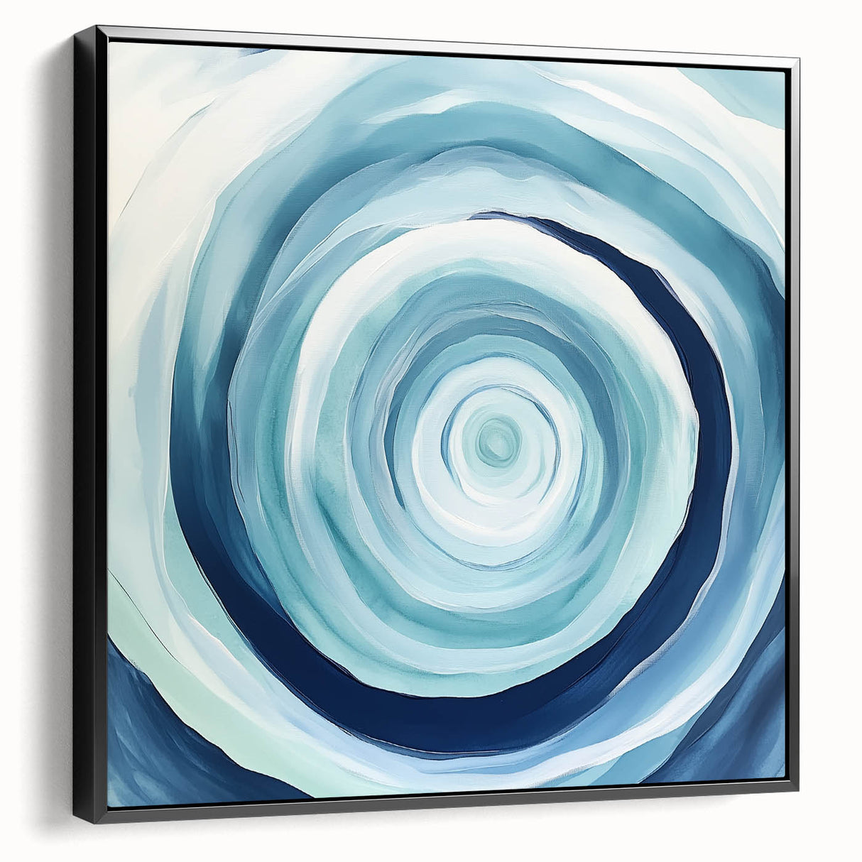 Geometric Abstract Wall Decor – Spiral Blues & Oceanic Movement