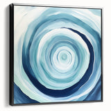 Geometric Abstract Wall Decor – Spiral Blues & Oceanic Movement