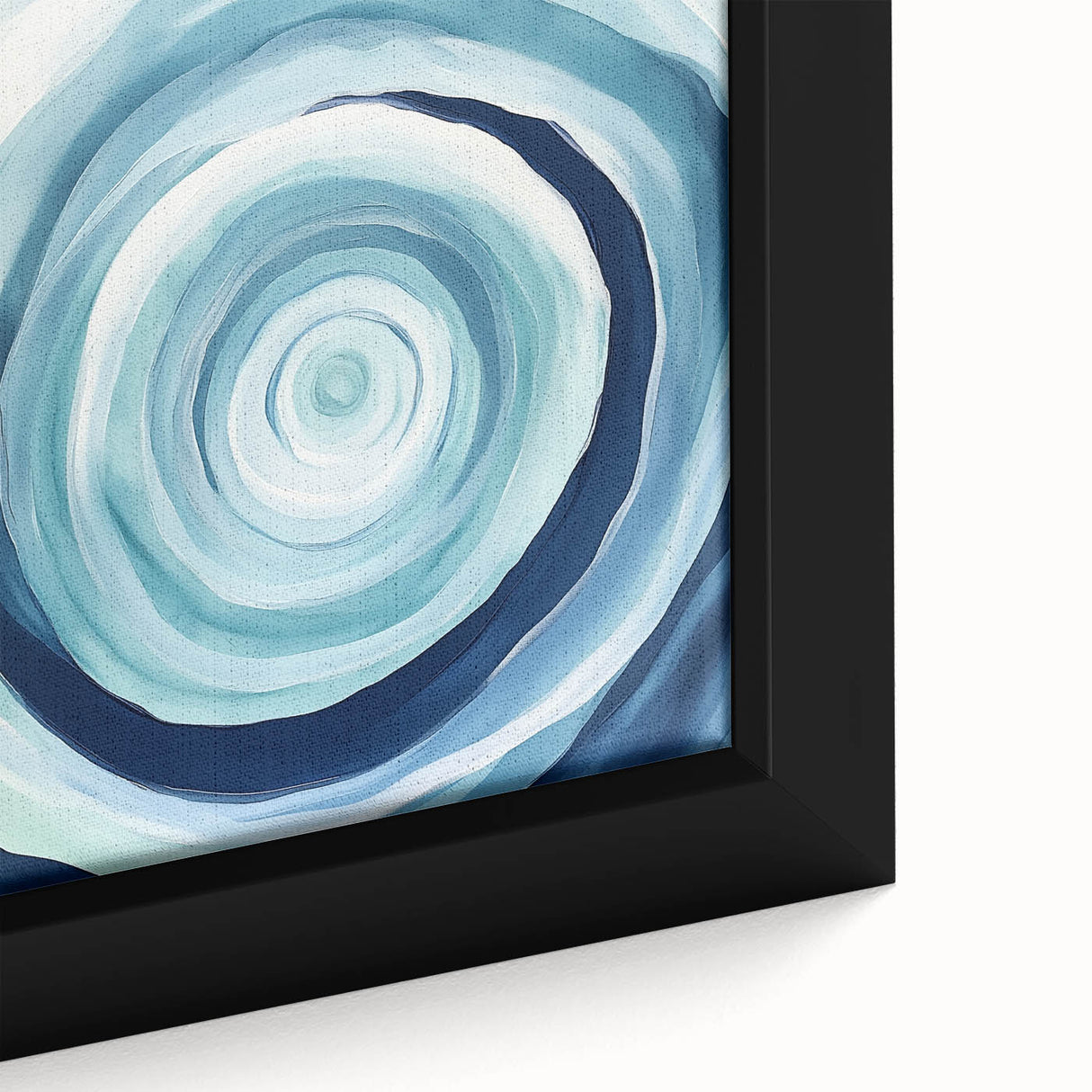 Geometric Abstract Wall Decor – Spiral Blues & Oceanic Movement