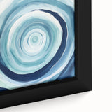 Geometric Abstract Wall Decor – Spiral Blues & Oceanic Movement