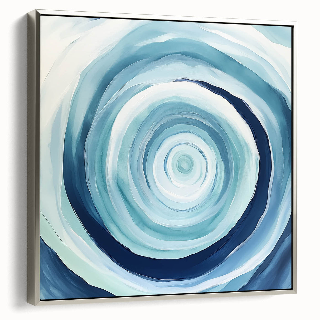 Geometric Abstract Wall Decor – Spiral Blues & Oceanic Movement