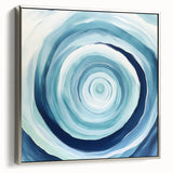 Geometric Abstract Wall Decor – Spiral Blues & Oceanic Movement