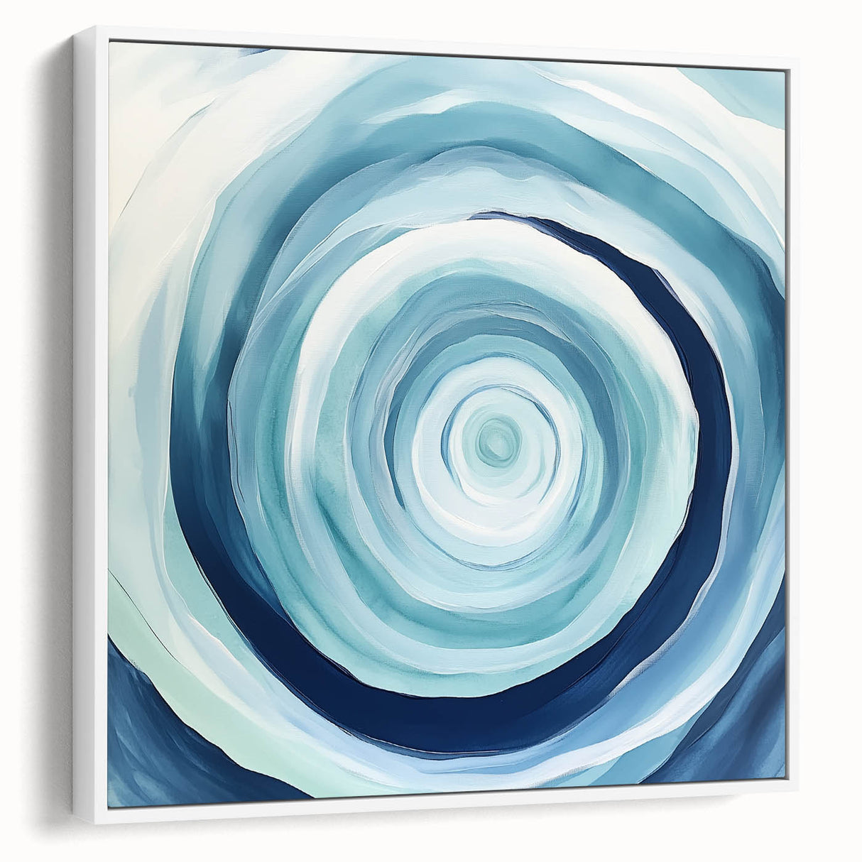Geometric Abstract Wall Decor – Spiral Blues & Oceanic Movement