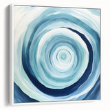 Geometric Abstract Wall Decor – Spiral Blues & Oceanic Movement