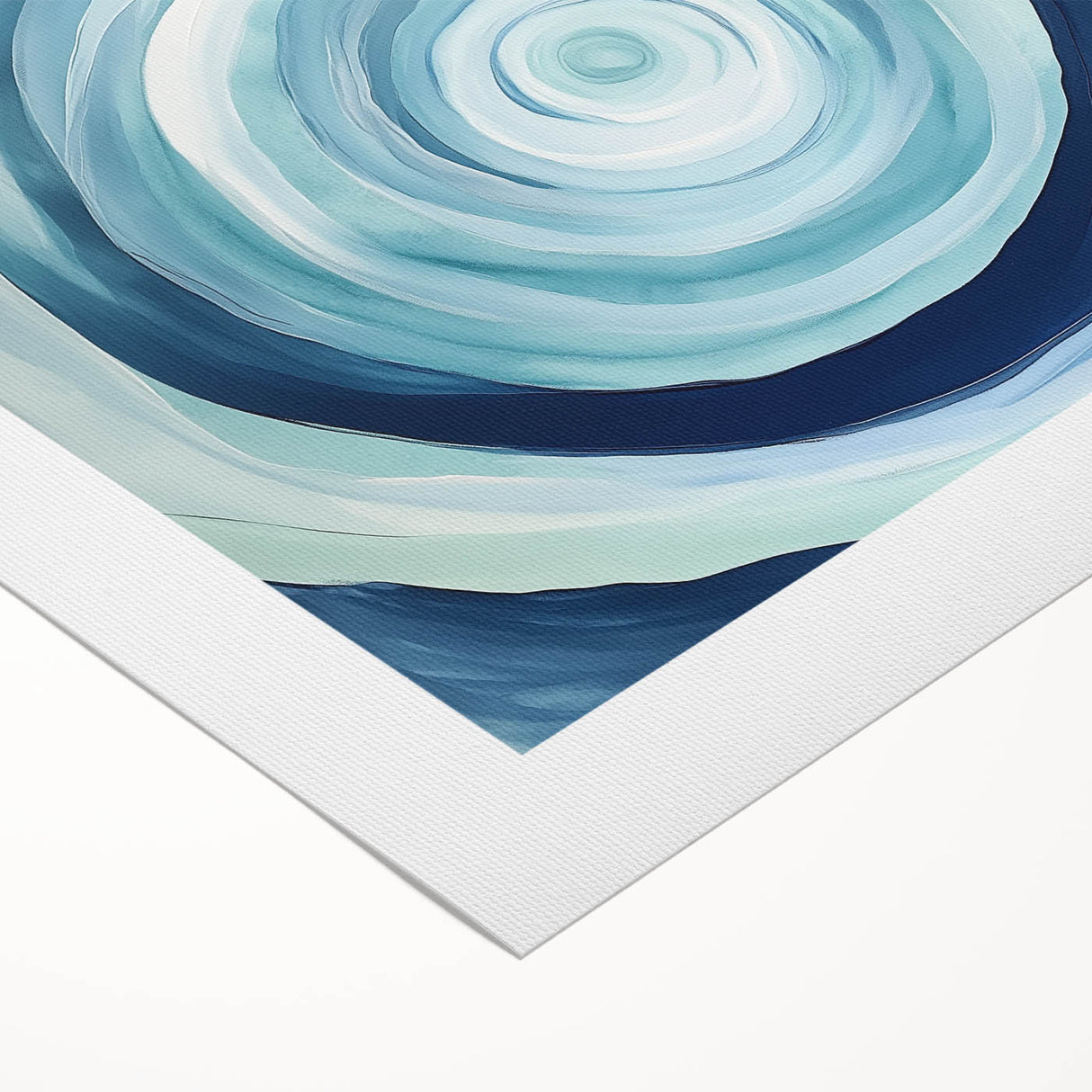 Geometric Abstract Wall Decor – Spiral Blues & Oceanic Movement