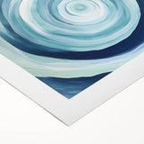 Geometric Abstract Wall Decor – Spiral Blues & Oceanic Movement