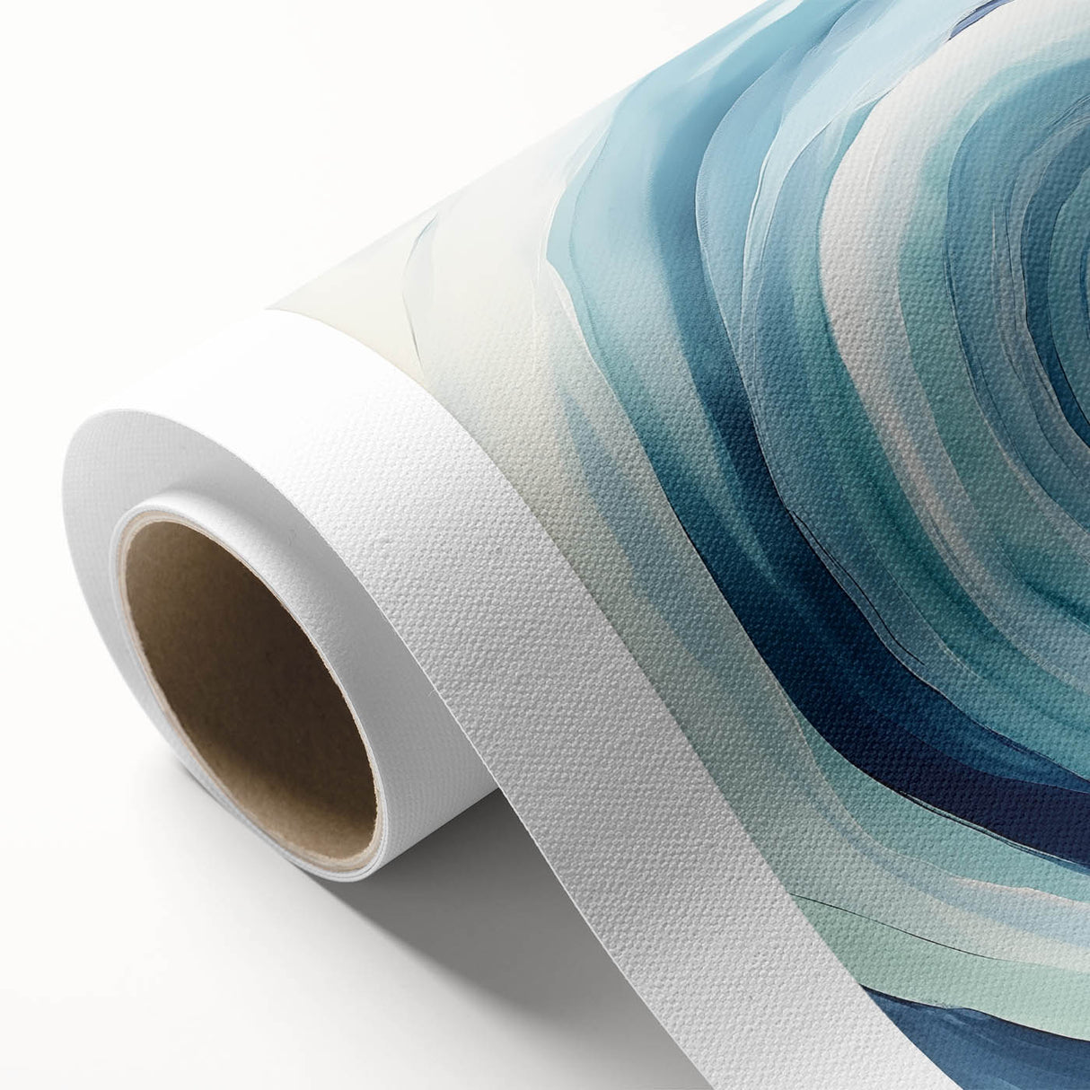 Geometric Abstract Wall Decor – Spiral Blues & Oceanic Movement