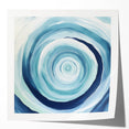 Geometric Abstract Wall Decor – Spiral Blues & Oceanic Movement