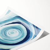 Geometric Abstract Wall Decor – Spiral Blues & Oceanic Movement