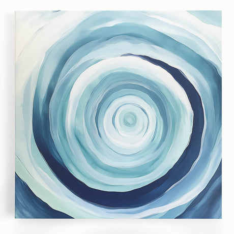 Geometric Abstract Wall Decor – Spiral Blues & Oceanic Movement