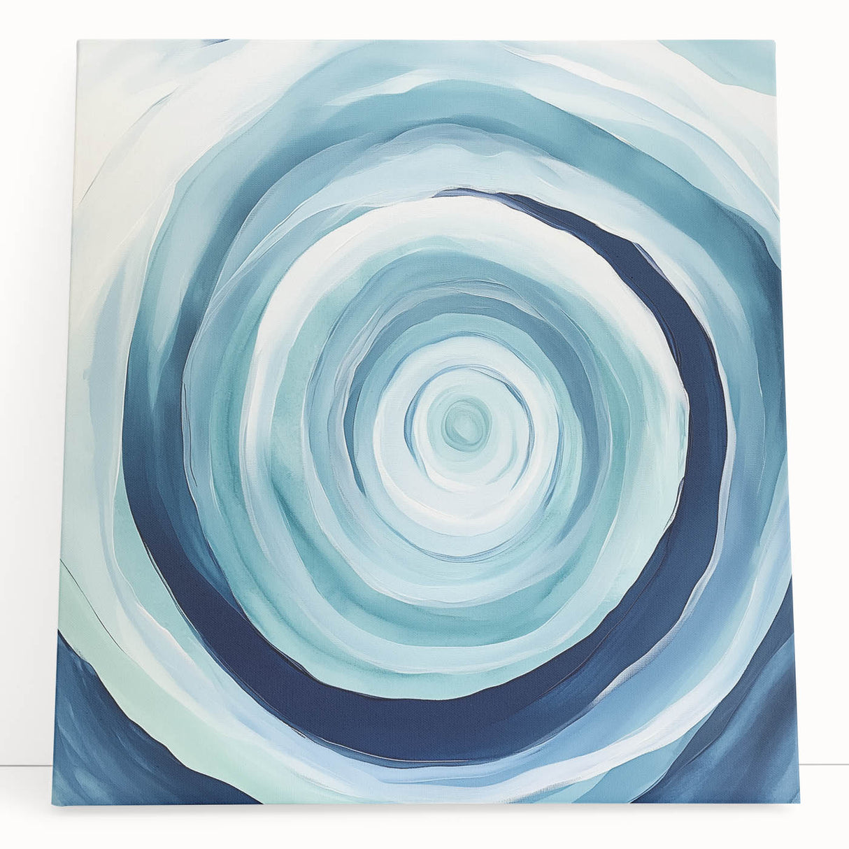 Geometric Abstract Wall Decor – Spiral Blues & Oceanic Movement