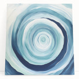 Geometric Abstract Wall Decor – Spiral Blues & Oceanic Movement