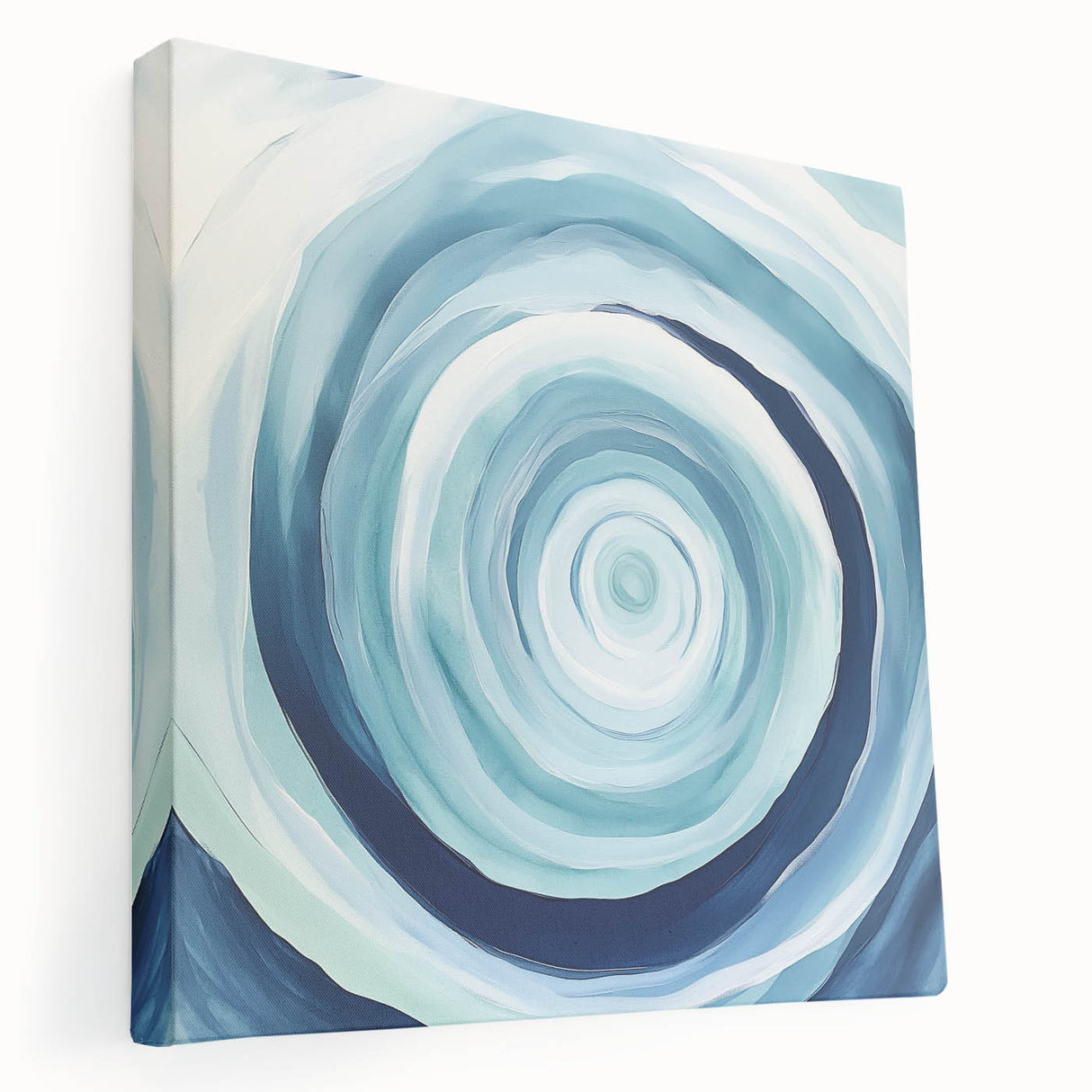Geometric Abstract Wall Decor – Spiral Blues & Oceanic Movement