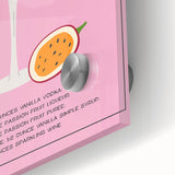 Large abstract wall art on acrylic glass featuring mid-century modernist splashes of vibrant colors.