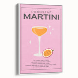 Vintage poster art of colorful food and drinks on extra large framed canvas, ideal for living room decor.