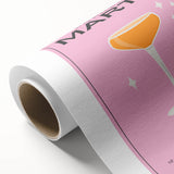 Art Deco style poster featuring stylized food and drink items in bold colors on rolled canvas.