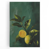 Black and white canvas print featuring assorted fruits, ideal for kitchen wall art.