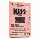 KISS & Rush Retro Wall Art Vintage Prints Pink Concert Poster