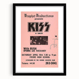 KISS & Rush Retro Wall Art Vintage Prints Pink Concert Poster