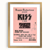 KISS & Rush Retro Wall Art Vintage Prints Pink Concert Poster