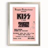 KISS & Rush Retro Wall Art Vintage Prints Pink Concert Poster