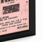 KISS & Rush Retro Wall Art Vintage Prints Pink Concert Poster