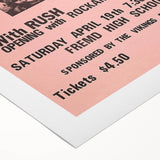 KISS & Rush Retro Wall Art Vintage Prints Pink Concert Poster