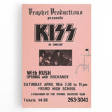 KISS & Rush Retro Wall Art Vintage Prints Pink Concert Poster