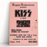 KISS & Rush Retro Wall Art Vintage Prints Pink Concert Poster