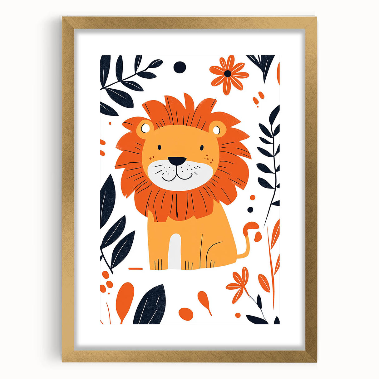 Playful Lion Wall Art - Girls Room & Nursery Safari Decor