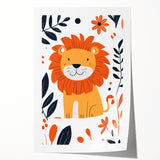 Playful Lion Wall Art - Girls Room & Nursery Safari Decor
