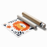 Playful Lion Wall Art - Girls Room & Nursery Safari Decor