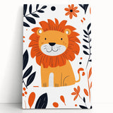 Playful Lion Wall Art - Girls Room & Nursery Safari Decor